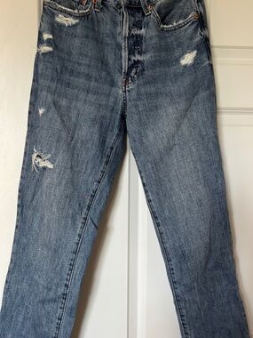 pistola Relaxed Boyfriend Jeans in Faded Blue with Distressing